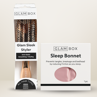 Glam Sleek Styler Brush Rose Gold & Pink Sleep Bonnet Bestie Bundle