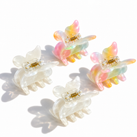 Glam Basics Butterfly Clips | White Rainbow 4pk