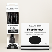 Glam Sleek Styler Brush Black & Black Sleep Bonnet Bestie Bundle