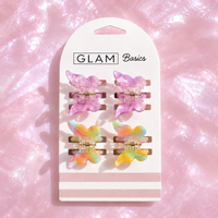 Glam Basics Butterfly Clips | Pink Rainbow 4pk