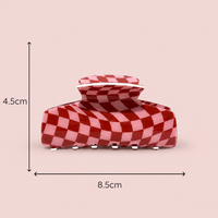 The Glam Claw Clip | Pink Checkers