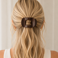 Glam Flat Curved Claw Clip Large Brunette