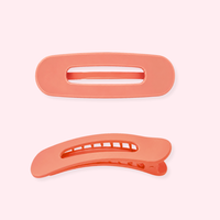 Glam Flat Wide Claw Clip Small | Coral