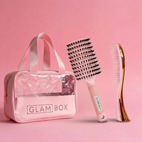 Glam Box Travel Bag Rose with Candy Miracle & Rose Gold Detangler Brush Bestie