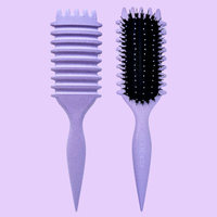 Glam Box Travel Bag Lavender with Lavender Curl Brush & Lilac Afro Comb Bestie