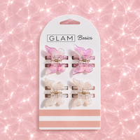 Glam Basics Butterfly Clips | Strawberries & Cream 4pk