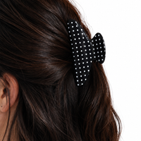 The Glam Claw Clip | Black Polka Dot