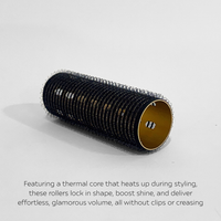 Glam Thermal Velcro Roller Black Small