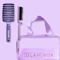 Glam Box Travel Bag Lavender with Lilac Miracle Brush & Lilac Mini Miracle Bestie
