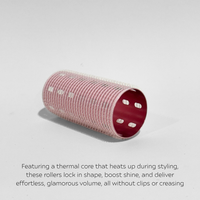 Glam Thermal Velcro Roller Pink Medium 6pc