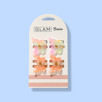 Glam Basics Butterfly Clips | Peach Rainbow 4pk
