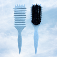 Curl Brush Sky & Sleep Bonnet Black Bestie Bundle