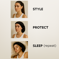 Glam Sleek Styler Brush Rose Gold & Pink Sleep Bonnet Bestie Bundle