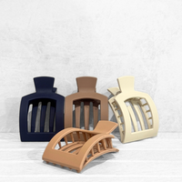 Glam Flat Claw Clip Small Navy