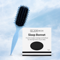 Curl Brush Sky & Sleep Bonnet Black Bestie Bundle
