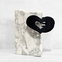 Glam Flat Claw Clip Large Heart Black