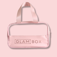 Glam Box Travel Bag Rose with Glam Thermal Velcro Roller Pink Large & Small & Rose Gold Flat Sectioning Clips Bundle