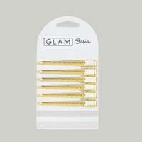 Glam Box Travel Bag Snow with Glam Thermal Velcro Roller Black Large & Small & Gold Flat Sectioning Clips Bundle