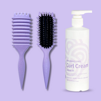 Curl Brush Lavender & Clever Curl Fragrance Free Cream Bestie Bundle