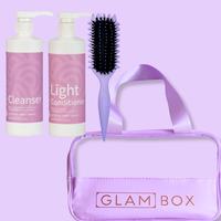 Clever Curl Cleanser & Light Conditioner 450ml & Lavender GB Travel Bag & Curl Brush BESTIE BUNDLE
