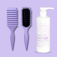 Curl Brush Lavender & Clever Curl Fragrance Free Gel Humid Weather Bestie Bundle