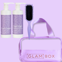 Clever Curl Curl Cream & Humid Weather Gel 450ml & GB Travel Bag & Curl Brush Lavender BESTIE BUNDLE