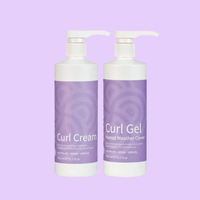 Clever Curl Curl Cream & Humid Weather Gel 450ml & GB Travel bag Lavender BESTIE BUNDLE