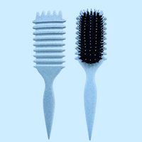 Curl Brush Sky & Sleep Bonnet Black Bestie Bundle