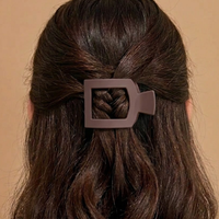 Glam Flat Claw Clip Small Mocha