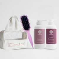 Clever Curl Cleanser & Light Conditioner 450ml & Snow GB Travel Bag & Curl Brush BESTIE BUNDLE