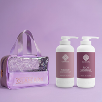 Clever Curl Cleanser & Rich Conditioner 450ml & GB Travel Bag Lavender BESTIE BUNDLE