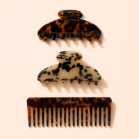 Tortoiseshell Glam Comb + Light & Dark Claw Clips | Glam Bundle