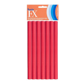 Hair FX Flexible Rods Medium Red 12pk