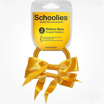 Schoolies Ribbon Bow 2pc Unreal Gold