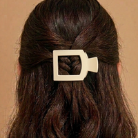 Glam Flat Claw Clip Small Cream