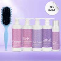 Clever Curl Dry Curly Hair + Curl Brush Sky Glam Bundle