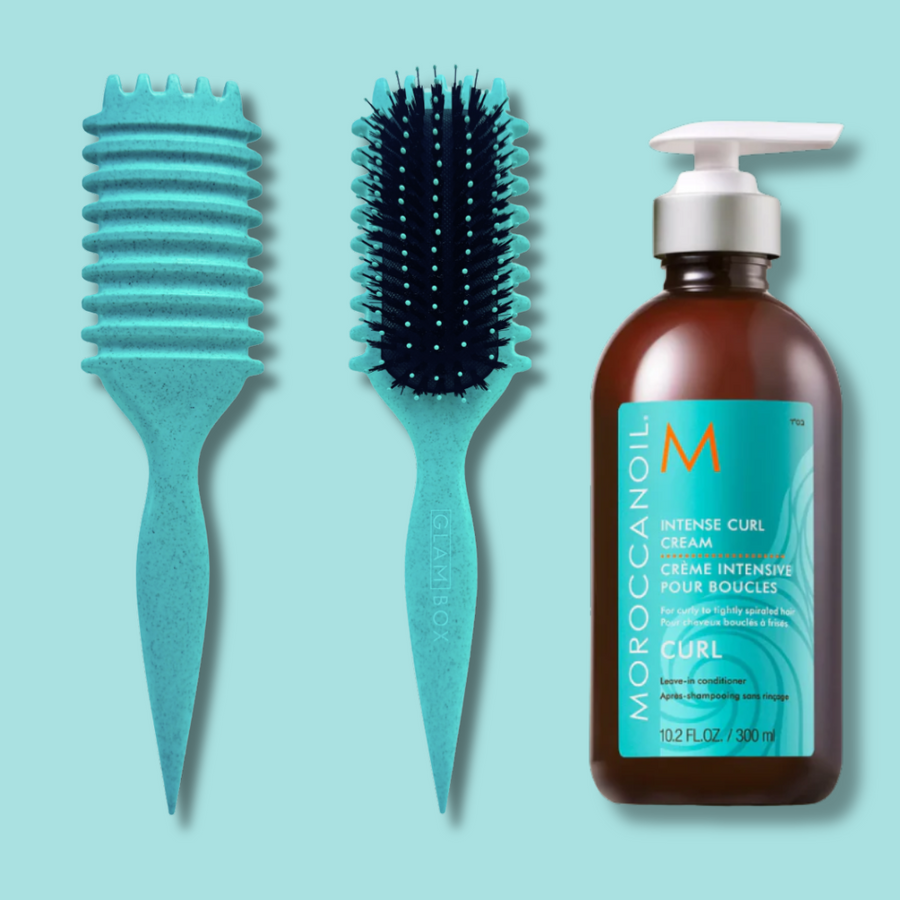 Curl Brush Ocean & Moroccan Oil Intense Cream Bestie Bundle
