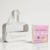 Glam Box Travel Bag Snow & Self Warming Eye Mask Chamomile Bestie Bundle