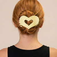 Glam Flat Claw Clip Large Heart Blonde