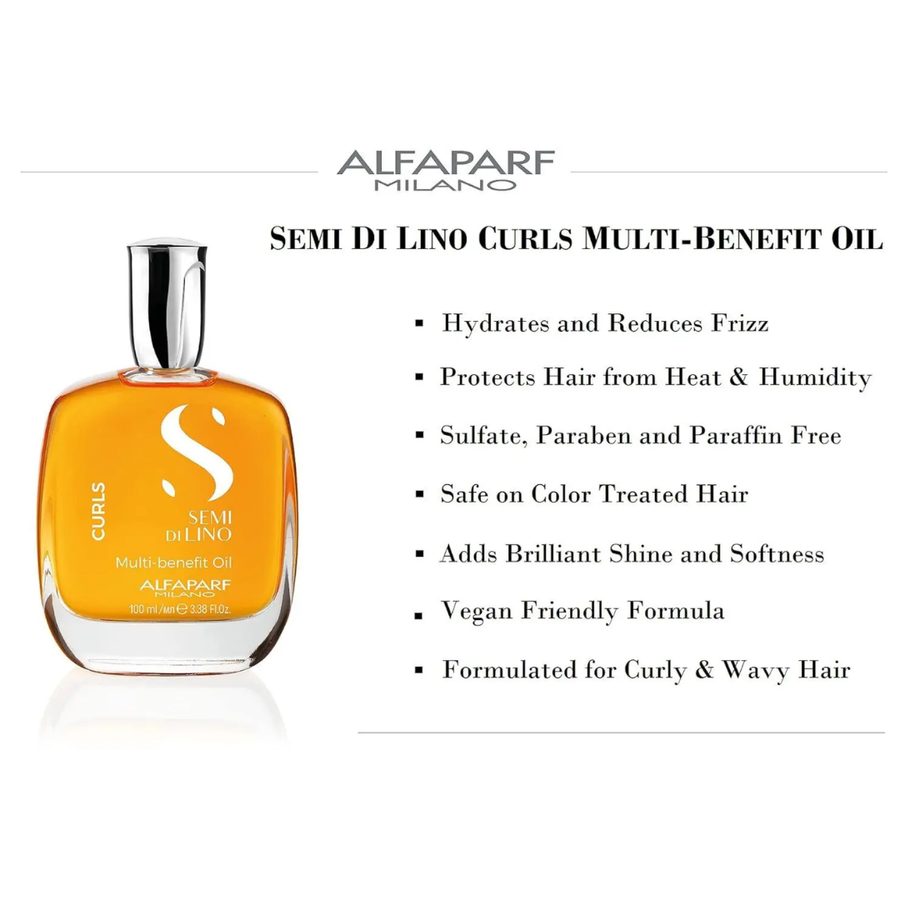 Alfaparf Milano Semi Di Lino Curls Multi Benefit Oil 100ml