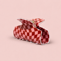 The Glam Claw Clip | Pink Checkers