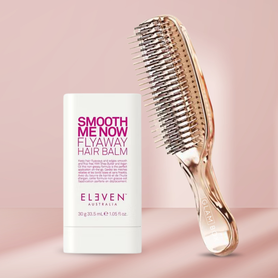 Glam Sleek Styler Brush Rose Gold & Eleven Flyaway Balm