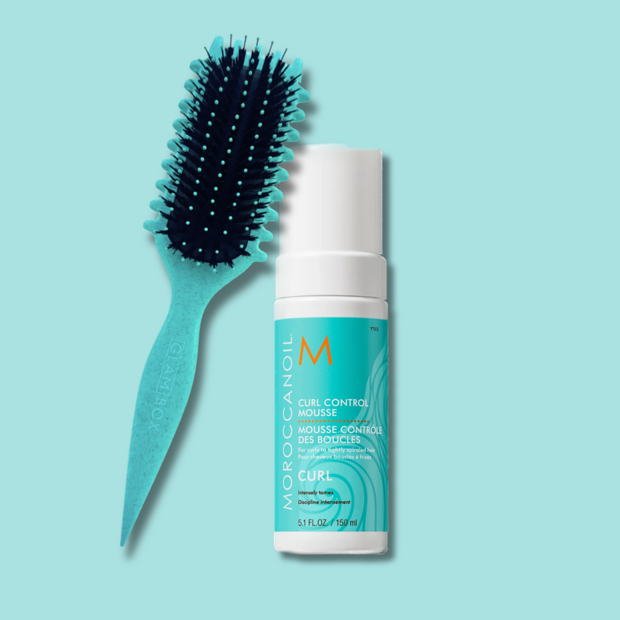 Curl Brush Ocean & Moroccan Oil Mousse Bestie Bundle