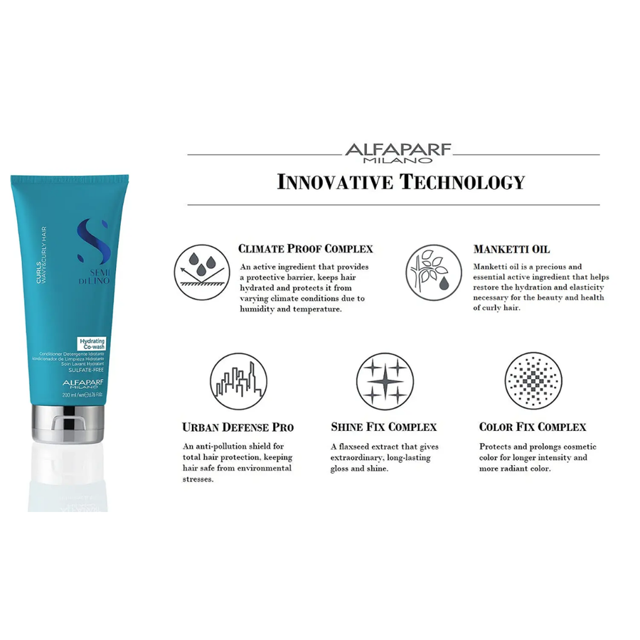 Alfaparf Milano Semi Di Lino Curls Hydrating Co Wash 200ml