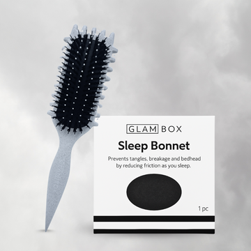 Curl Brush Pebble & Sleep Bonnet Black Bestie Bundle