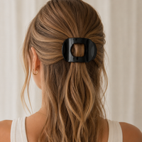 Glam Flat Curved Claw Clip Large Black
