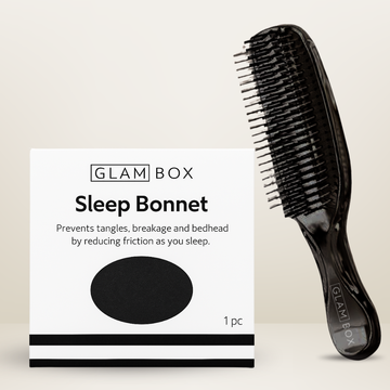 Glam Sleek Styler Brush Black & Black Sleep Bonnet Bestie Bundle