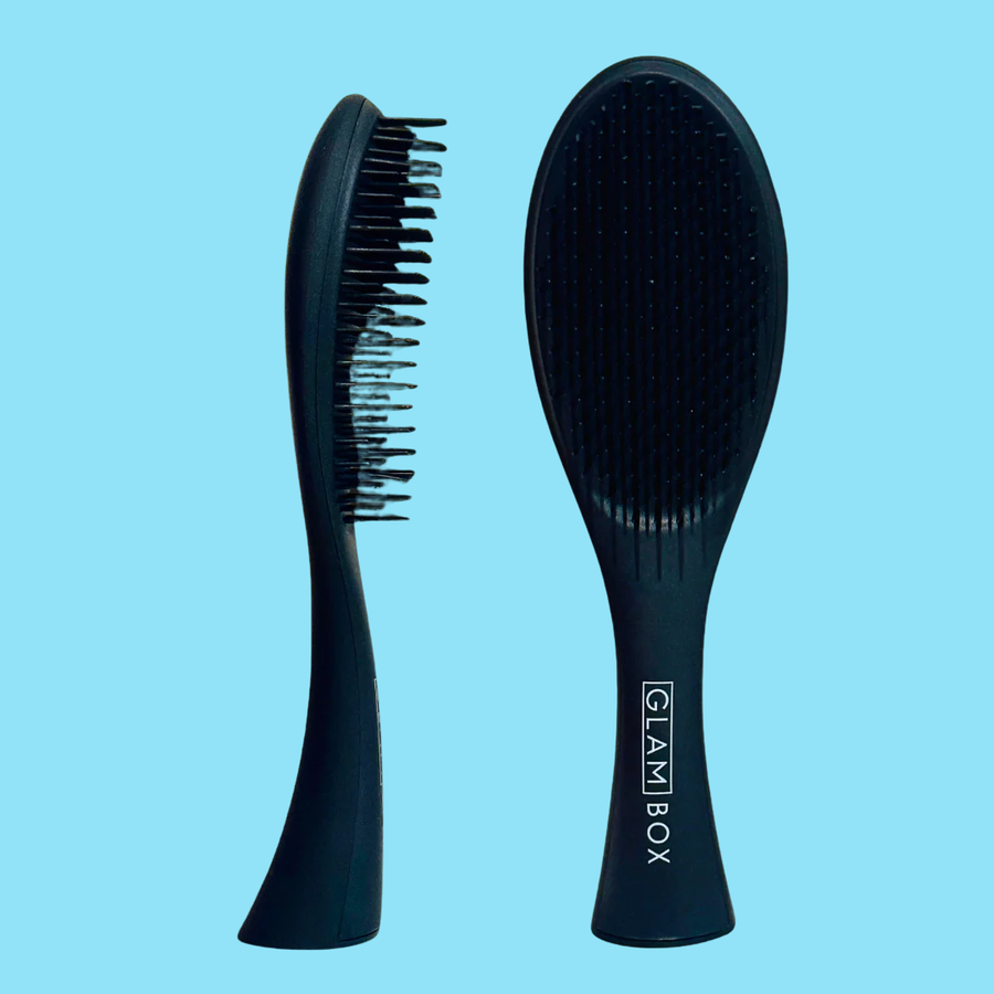 Glam Box Travel Bag Sky with Rainbow Miracle & Black Detangler Brush Bestie