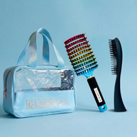 Glam Box Travel Bag Sky with Rainbow Miracle & Black Detangler Brush Bestie