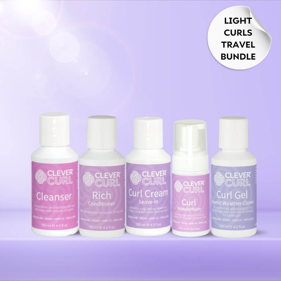 Clever Curl Light Curly Hair Glam Travel Bundle